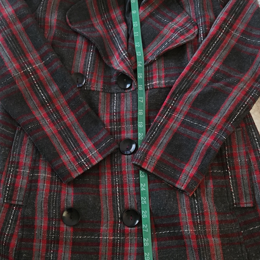 Vintage Rue 21 Button Plaid Women's Jacket - Red and Black